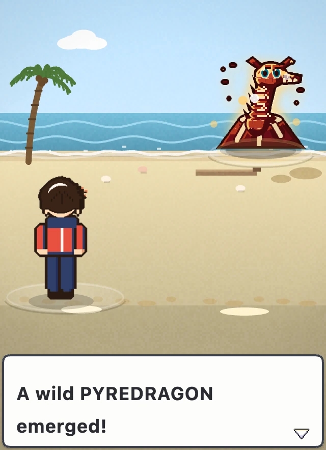 A wild Pyredragon emerges in battle